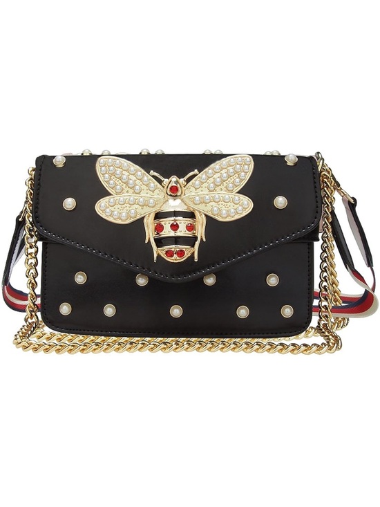 unbranded Handbags - Black Pearl-Embellished Bee Crossbody Bag nwt